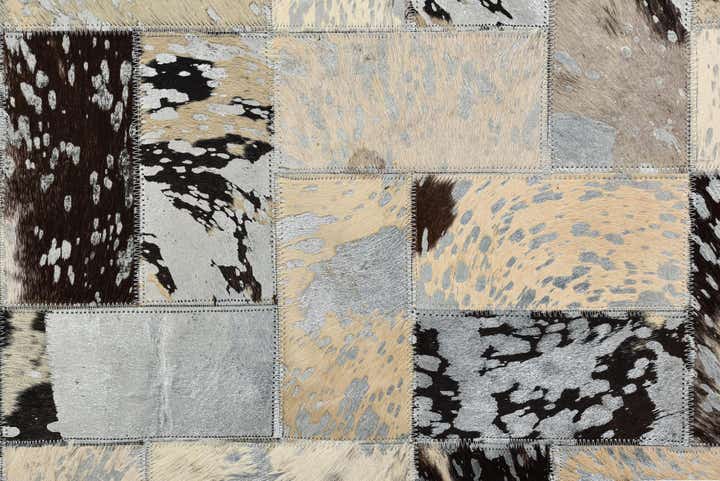 8' 1 x 10' Cowhide Leather Rug