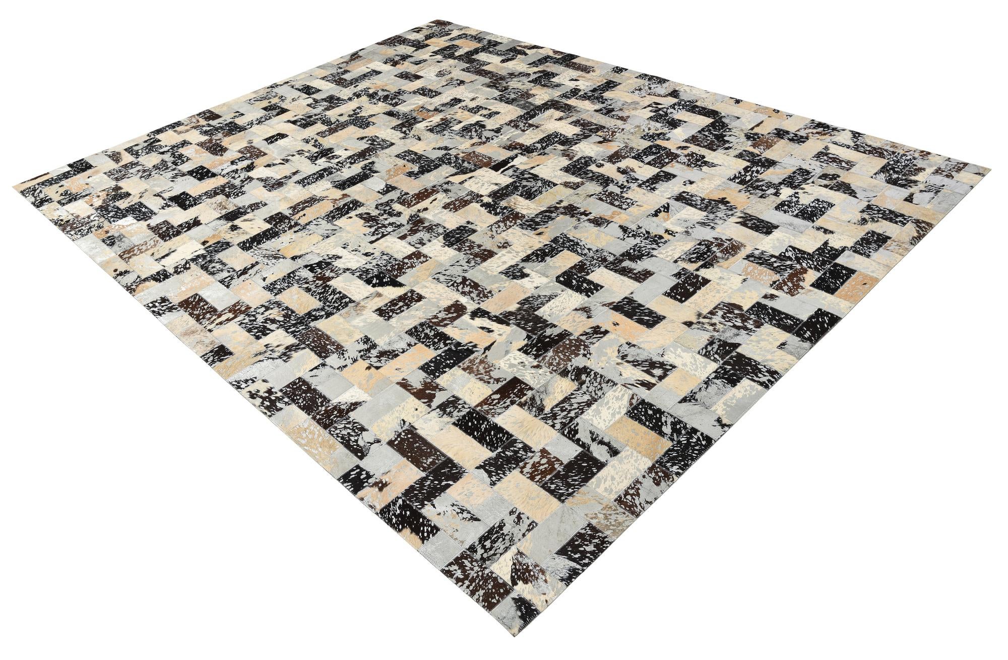8' 1 x 10' 1 Cowhide Leather Rug