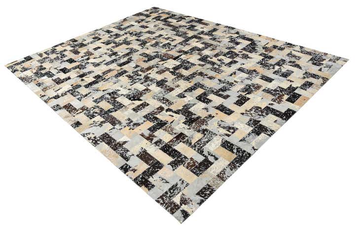 8' 1 x 10' 1 Cowhide Leather Rug