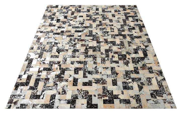 8' 1 x 10' 1 Cowhide Leather Rug