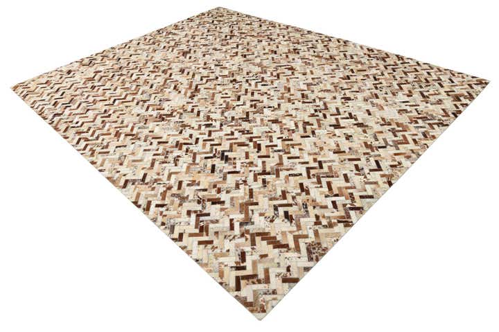 8' 2 x 10' 2 Cowhide Leather Rug