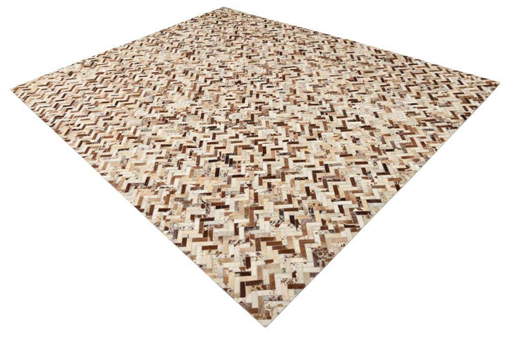 Detail image of 8' 2 x 10' 2 Cowhide Leather Rug
