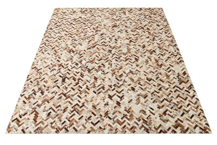 8' 2 x 10' 2 Cowhide Leather Rug