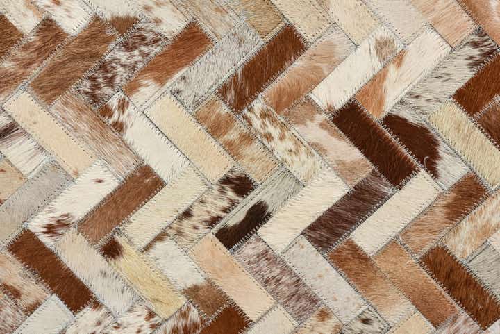 8' 2 x 10' 2 Cowhide Leather Rug