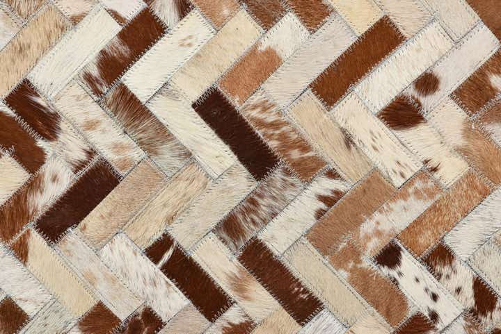 8' 2 x 10' 2 Cowhide Leather Rug
