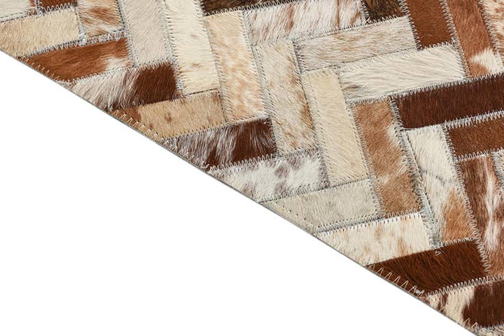 Detail image of 8' 1 x 10' Cowhide Leather Rug