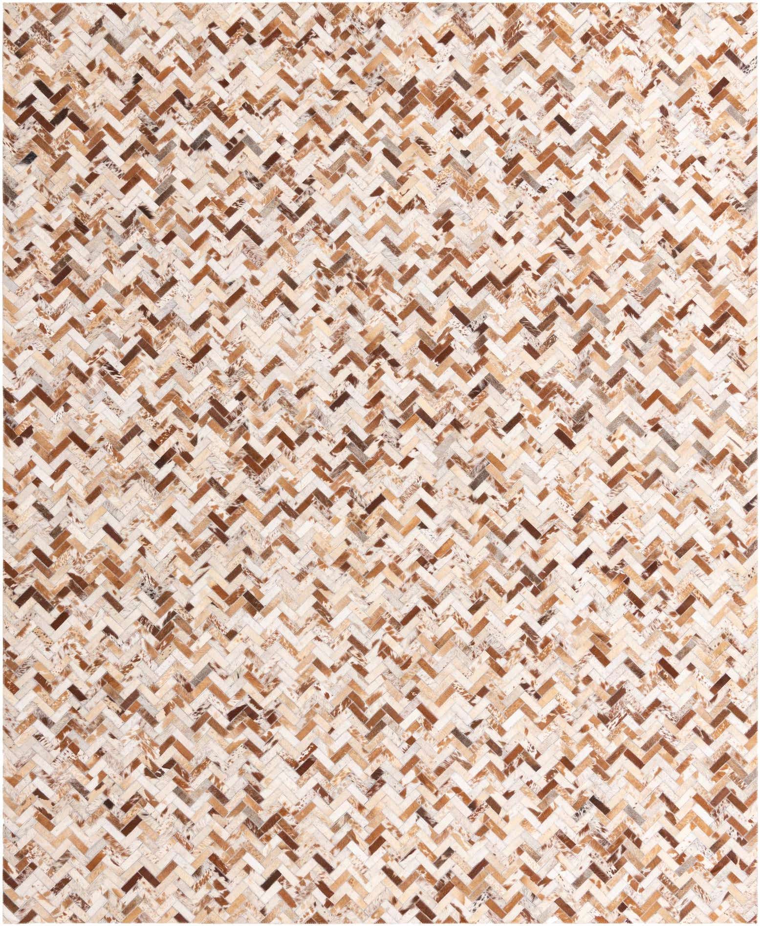 8' 1 x 10' Cowhide Leather Rug