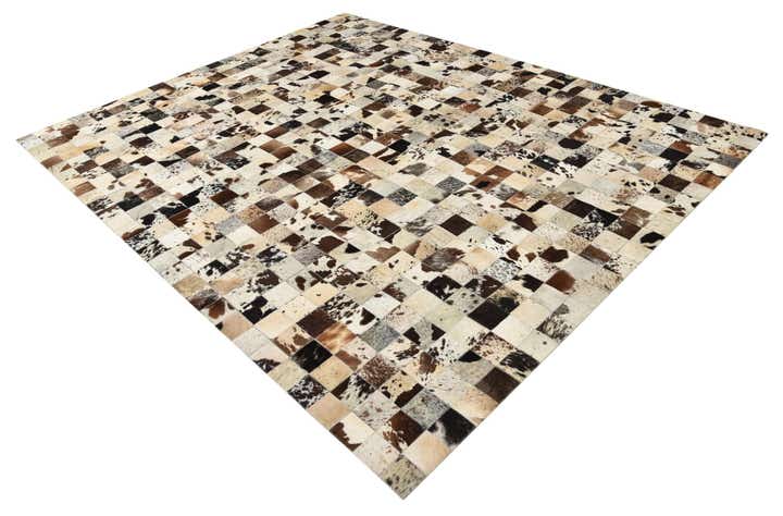 8' x 9' 10 Cowhide Leather Rug