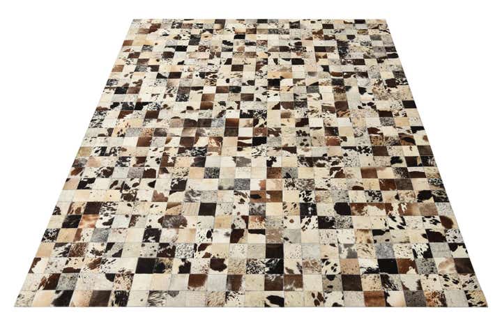 8' x 9' 10 Cowhide Leather Rug