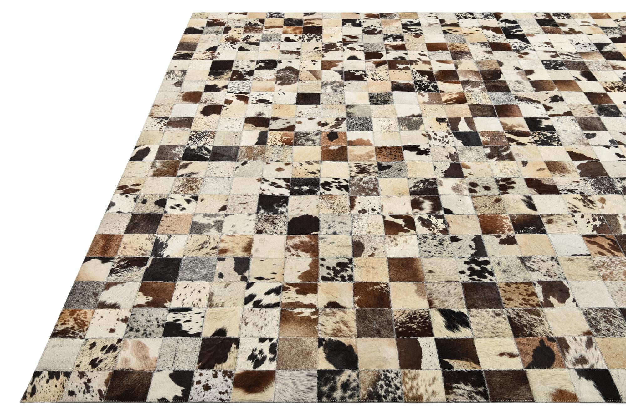 8' x 9' 10 Cowhide Leather Rug