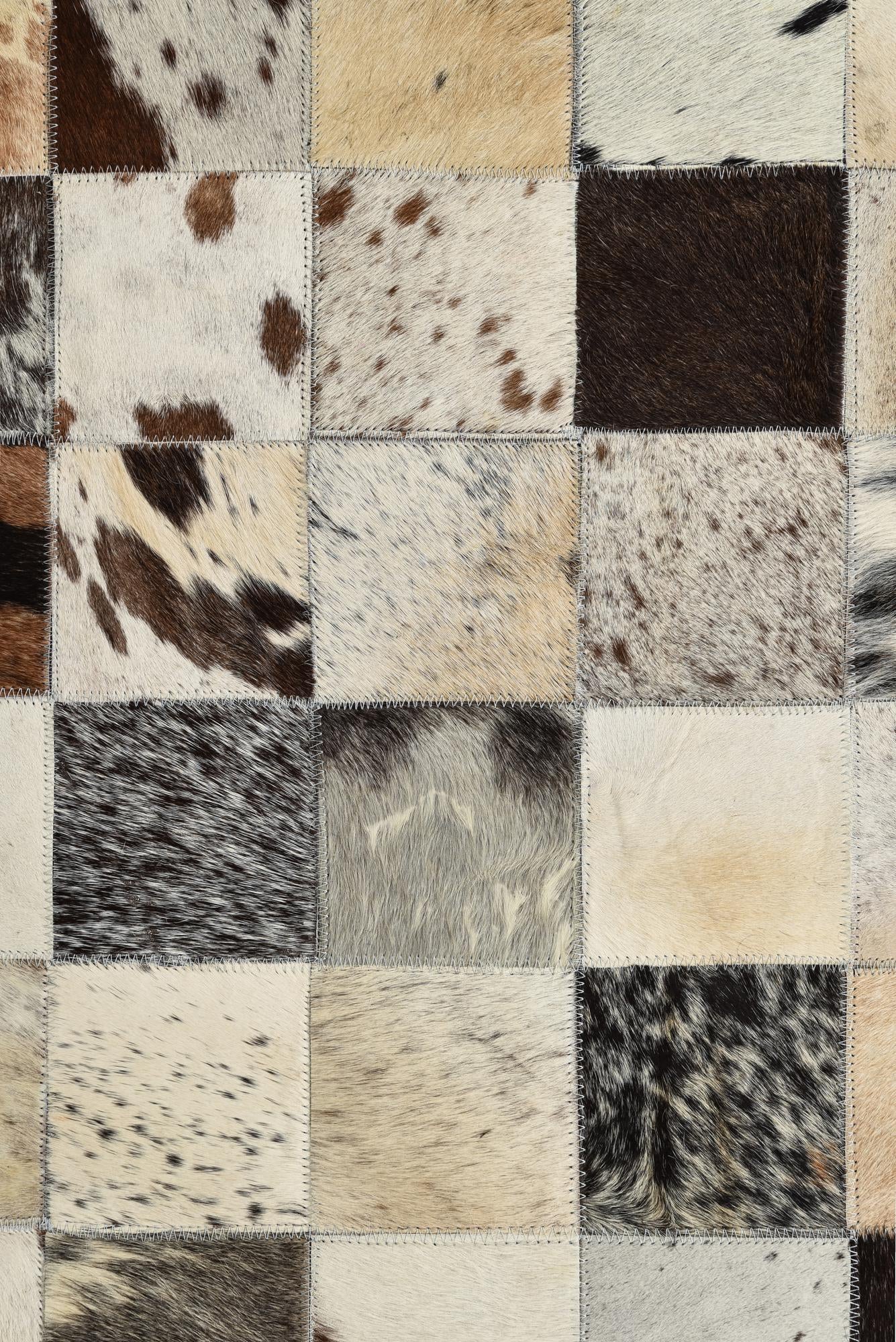 8' x 9' 10 Cowhide Leather Rug
