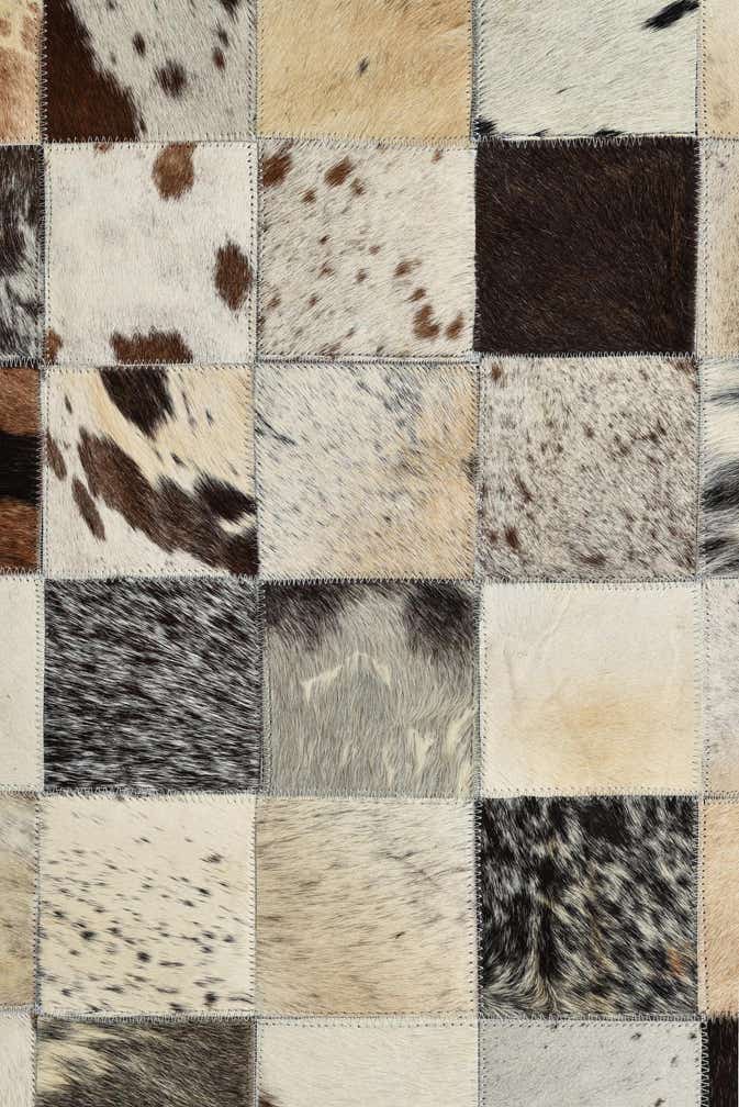 8' x 9' 10 Cowhide Leather Rug