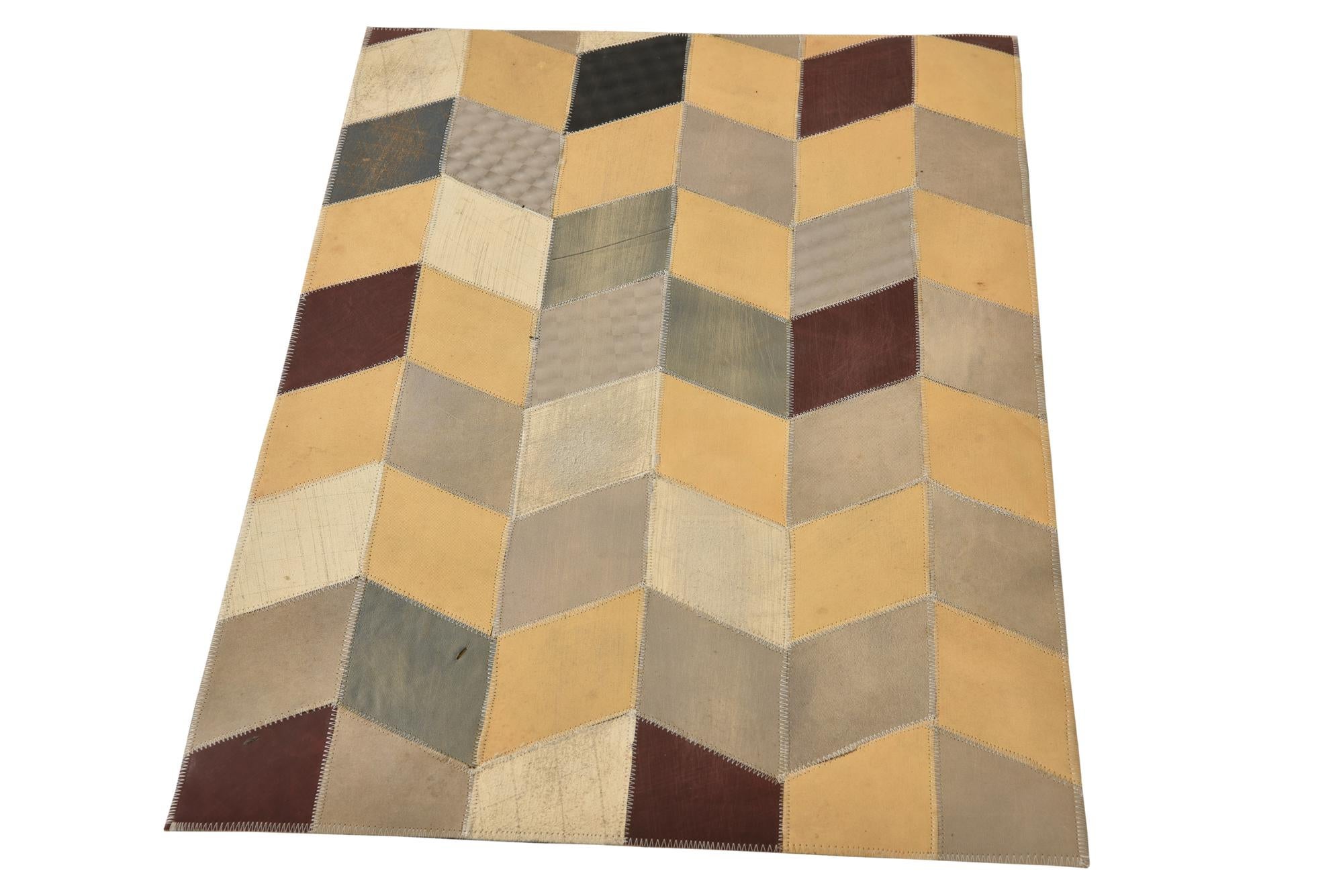 2' x 3' Cowhide Leather Rug