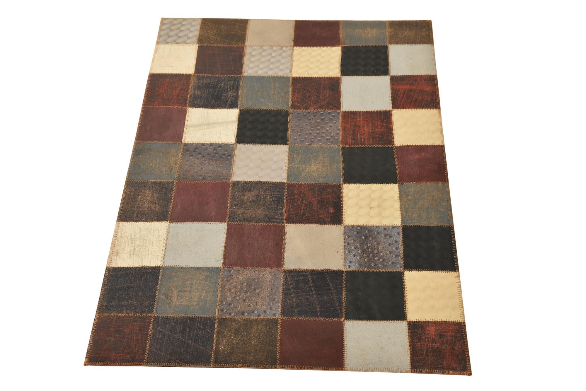 2' x 3' Cowhide Leather Rug