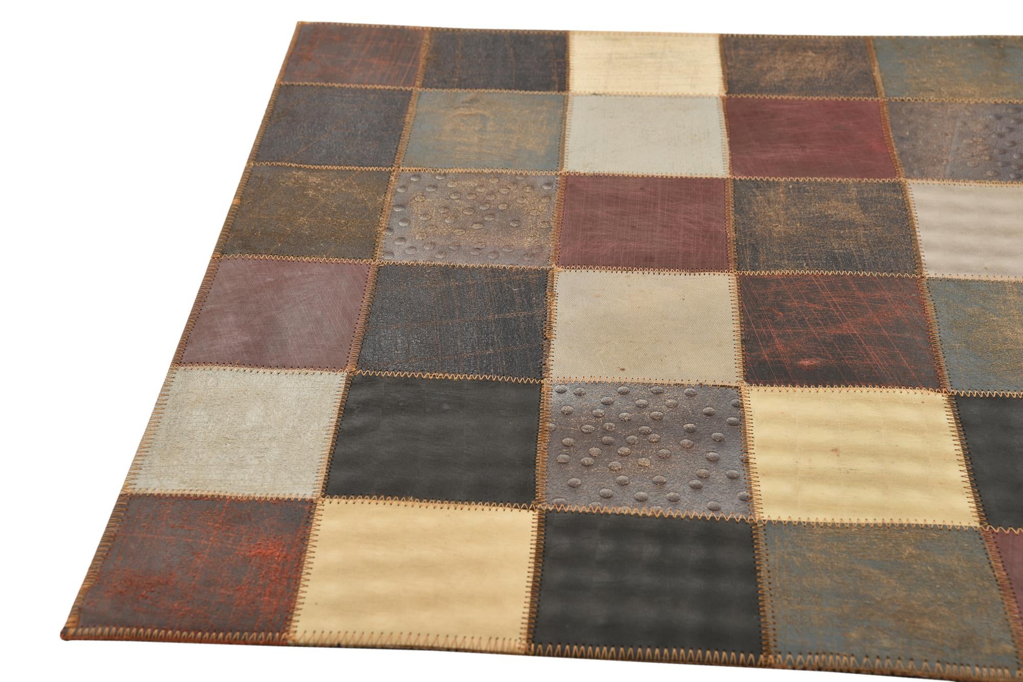 2' x 3' Cowhide Leather Rug