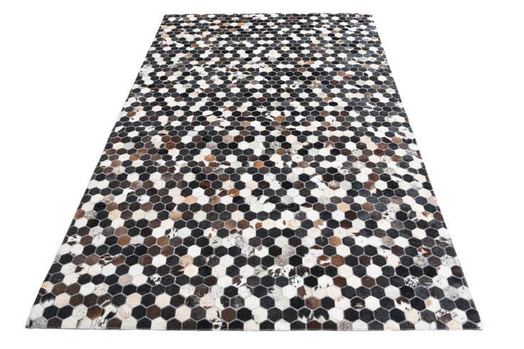Detail image of 5' 1 x 8' Cowhide Leather Rug