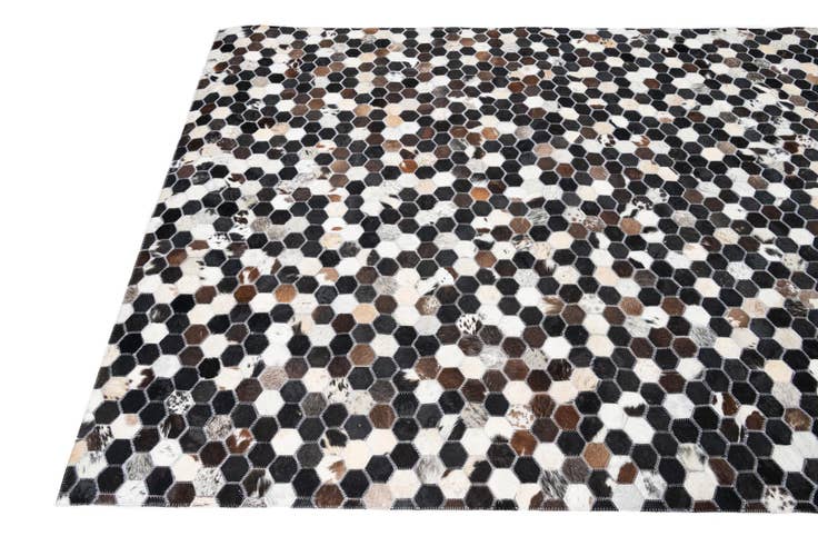 Detail image of 5' 1 x 8' Cowhide Leather Rug