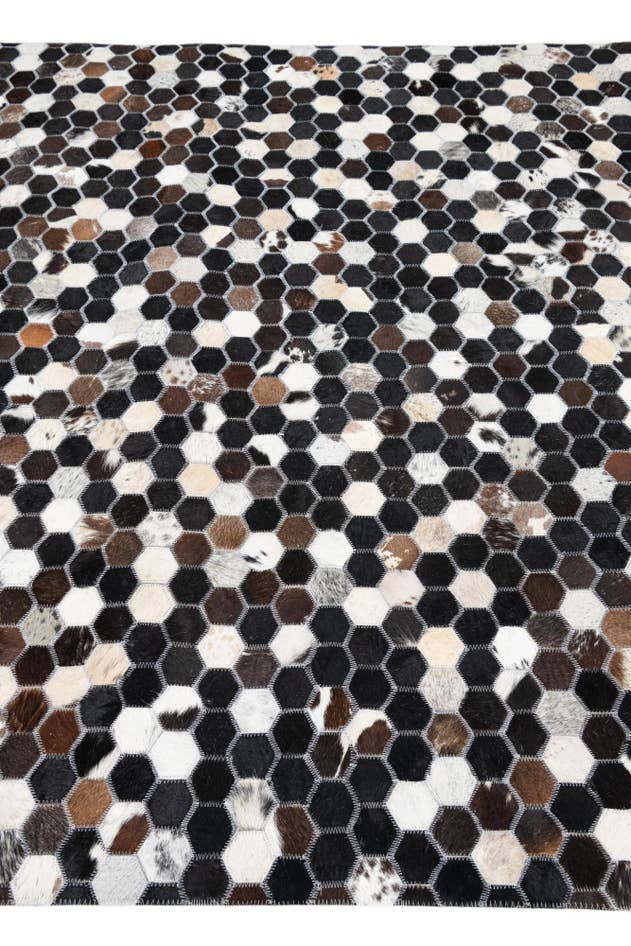 Detail image of 5' 1 x 8' Cowhide Leather Rug