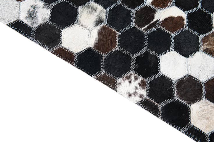 Detail image of 5' 1 x 8' Cowhide Leather Rug