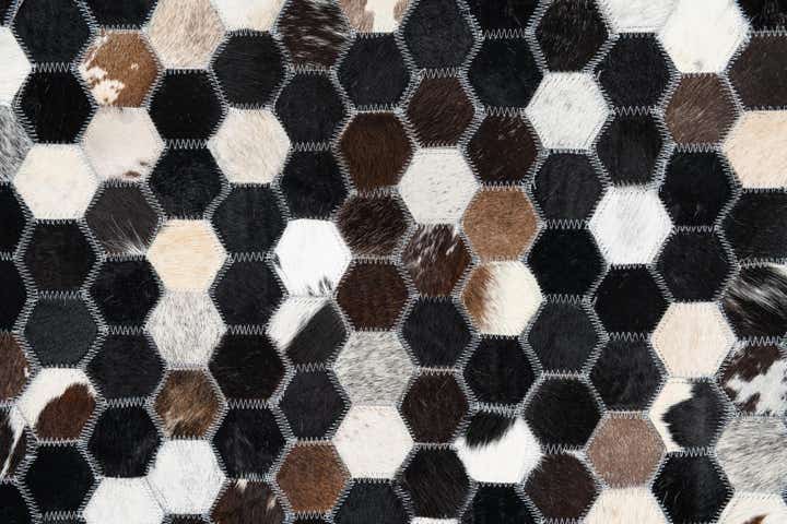 5' 1 x 8' Cowhide Leather Rug
