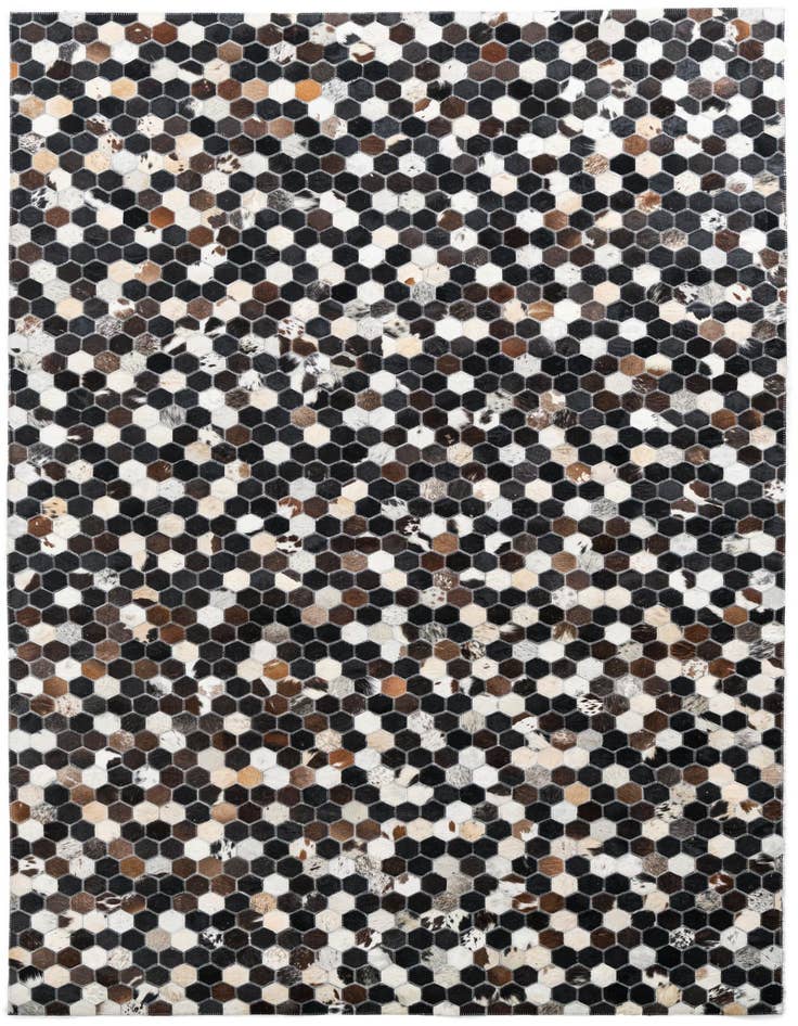 Detail image of 5' 1 x 8' Cowhide Leather Rug