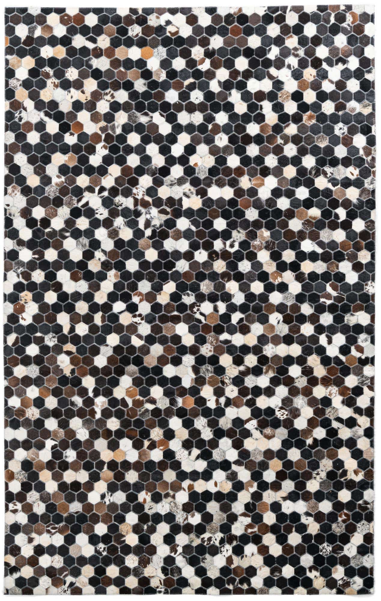 5' 1 x 8' Cowhide Leather Rug