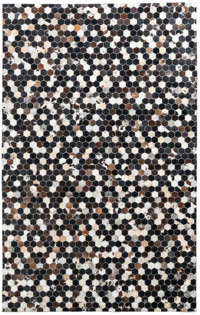 5' 1 x 8' Cowhide Leather Rug