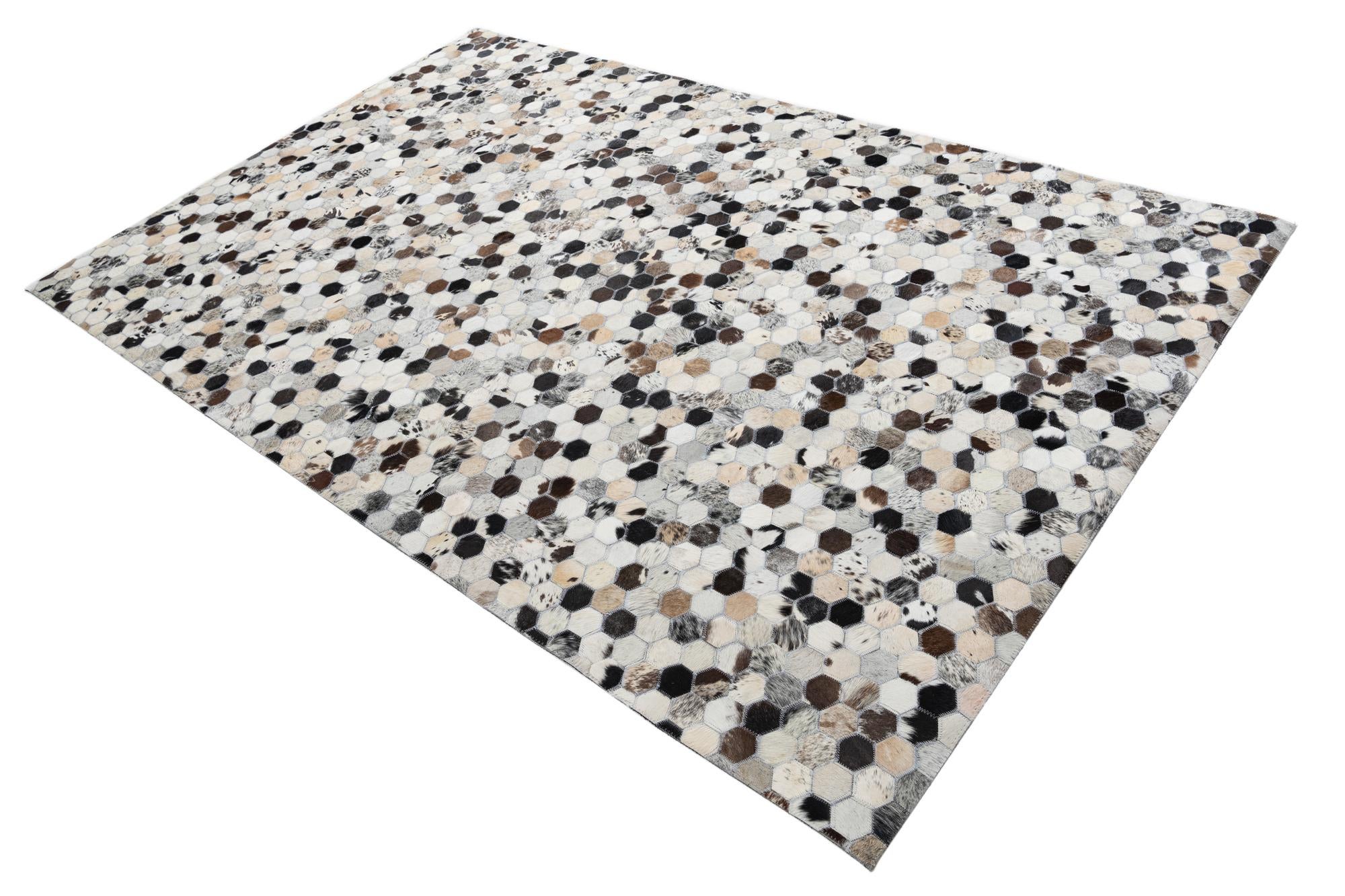 5' 1 x 8' Cowhide Leather Rug