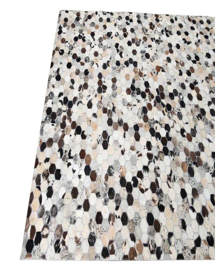 Detail image of 5' 1 x 8' Cowhide Leather Rug