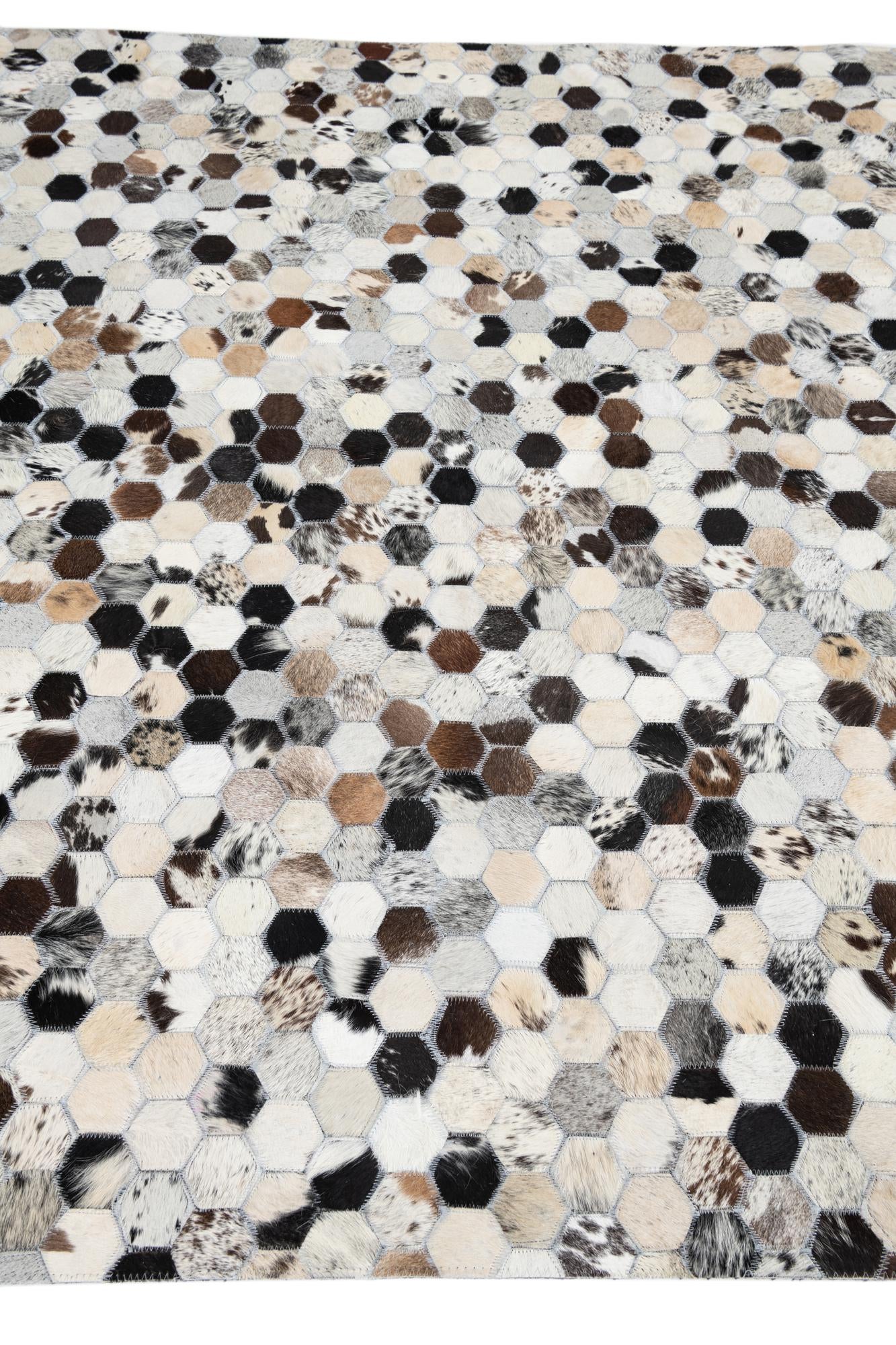 5' 1 x 8' Cowhide Leather Rug