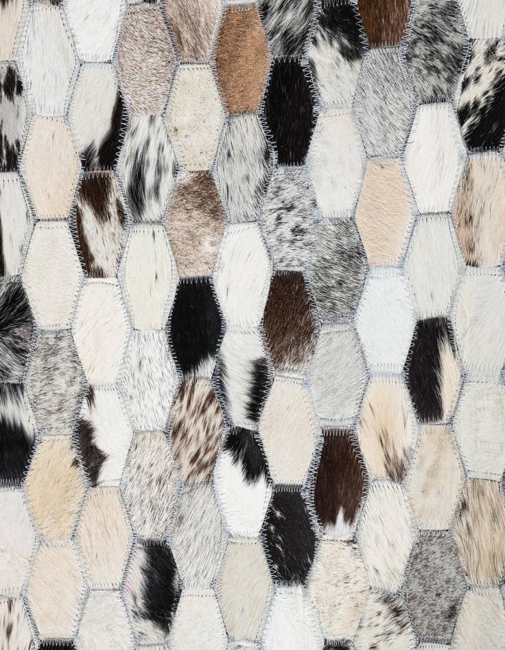 Detail image of 5' 1 x 8' Cowhide Leather Rug
