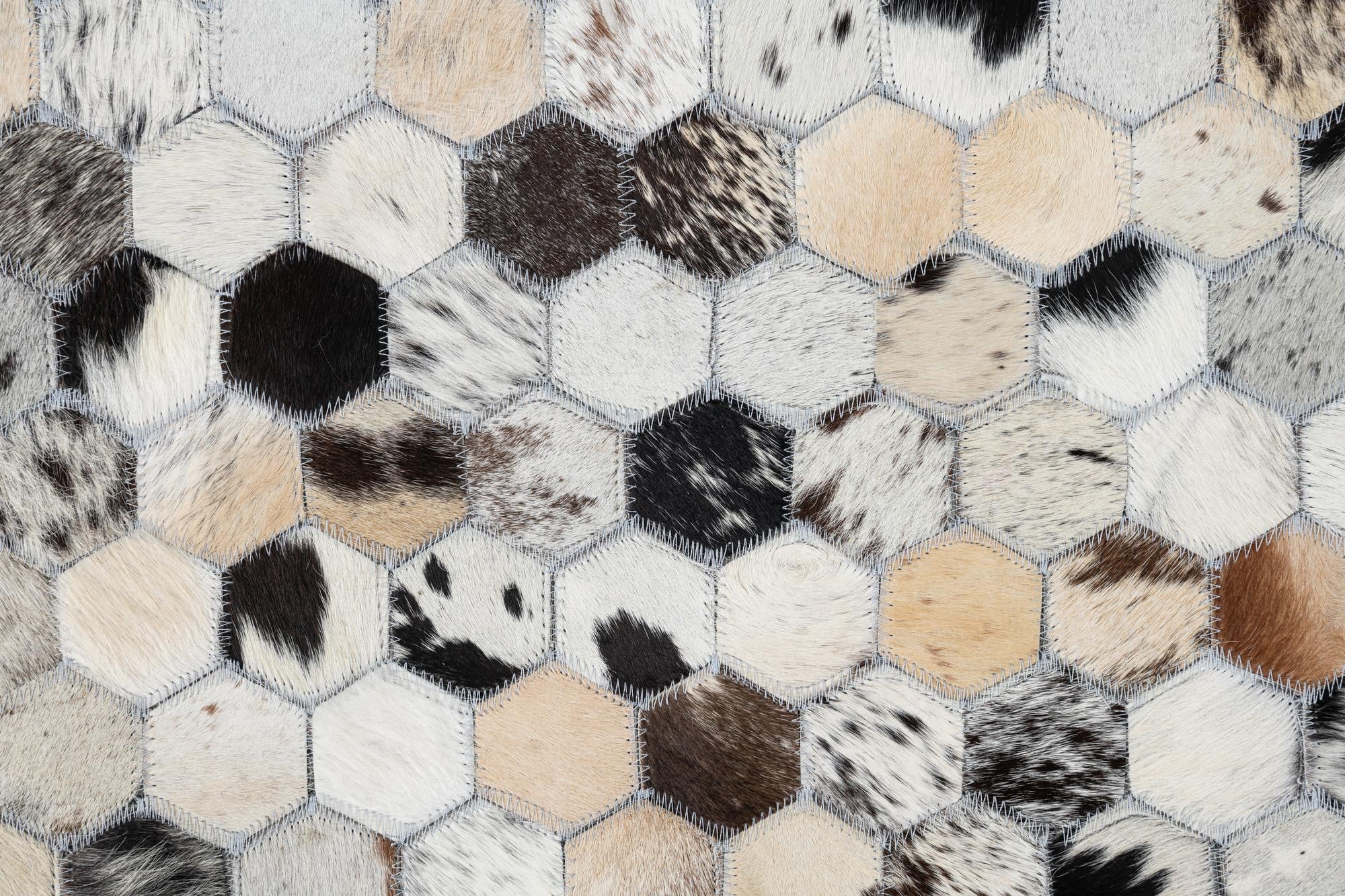5' 1 x 8' Cowhide Leather Rug