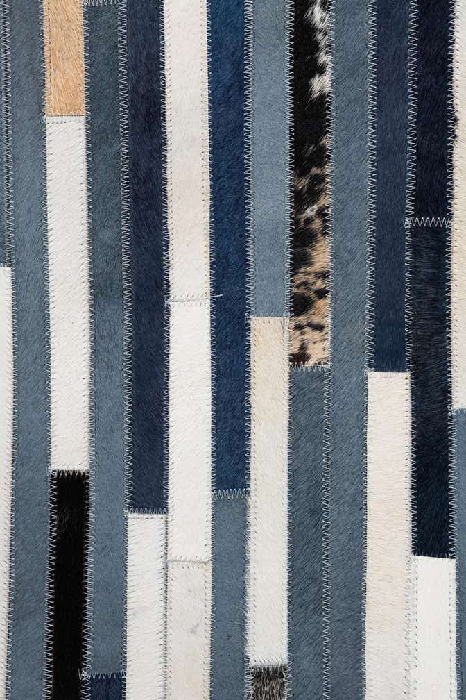 5' 1 x 8' Cowhide Leather Rug
