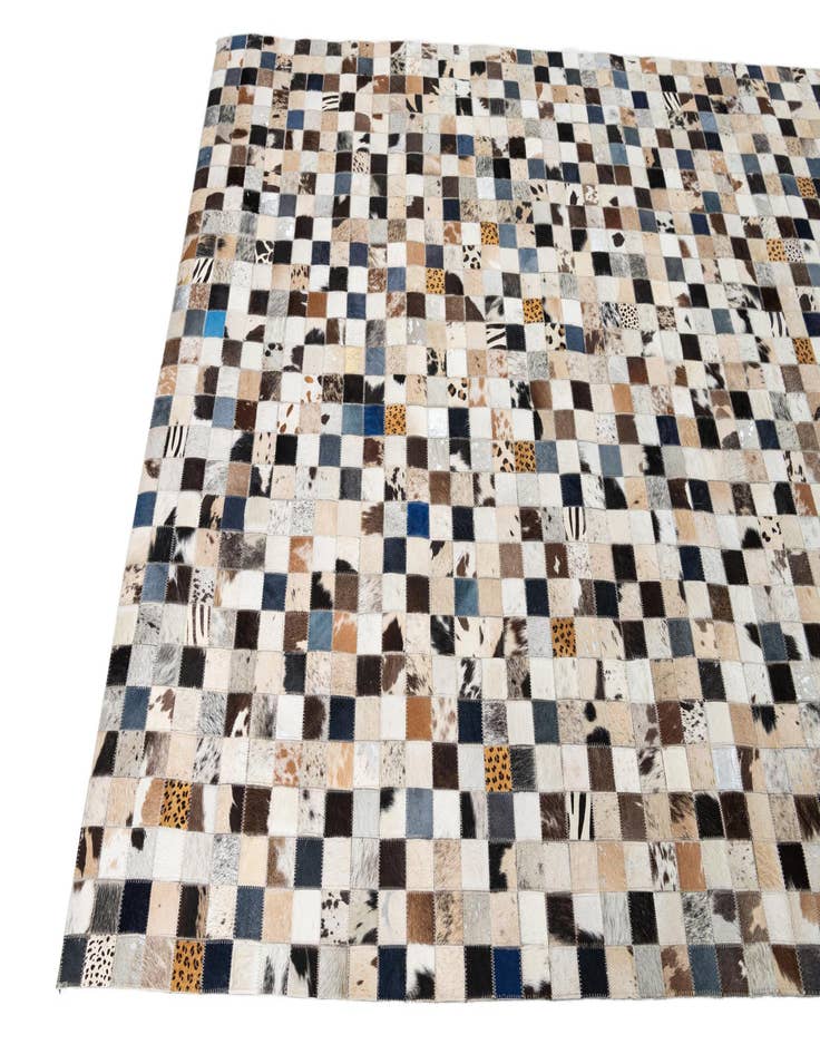 Detail image of 5' 1 x 8' Cowhide Leather Rug