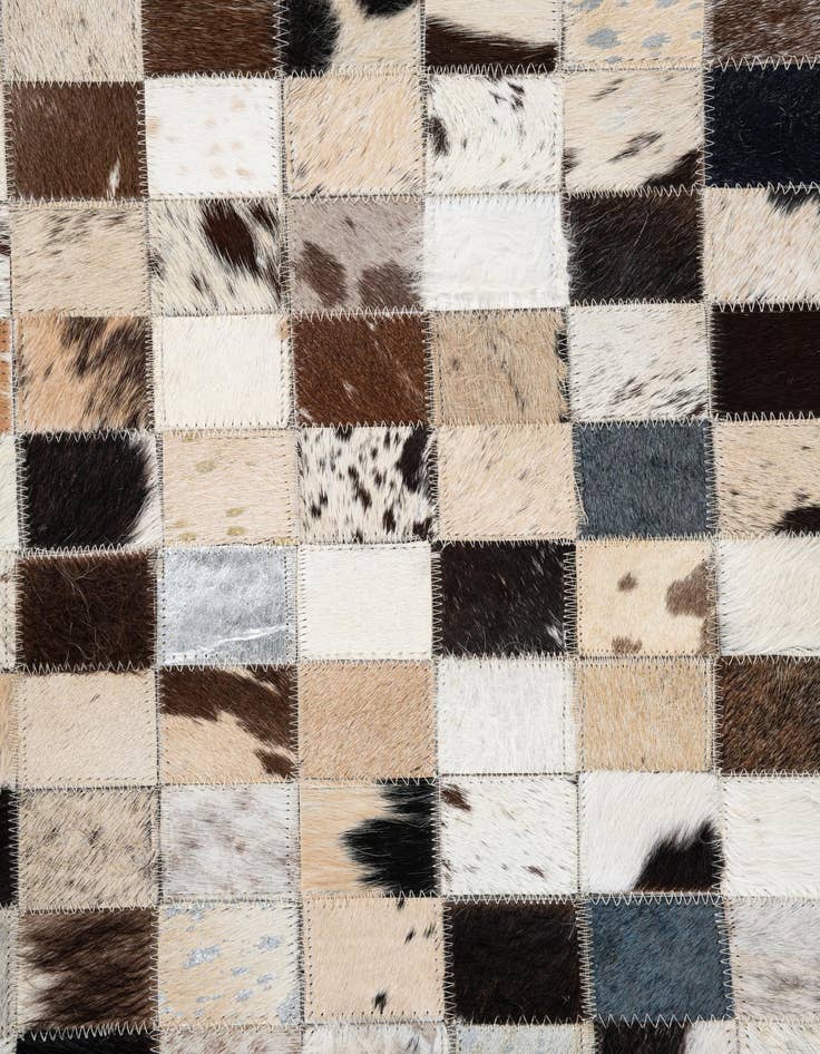 Detail image of 5' 1 x 8' Cowhide Leather Rug