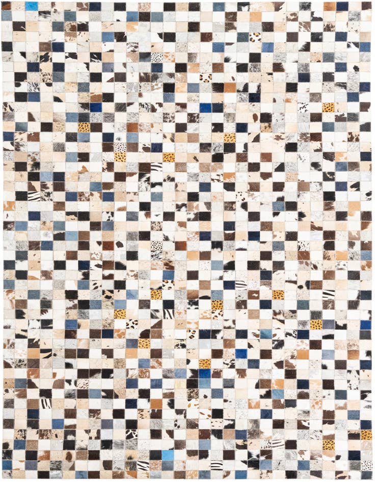 Detail image of 5' 1 x 8' Cowhide Leather Rug