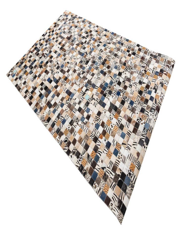 Detail image of 5' x 7' 10 Cowhide Leather Rug