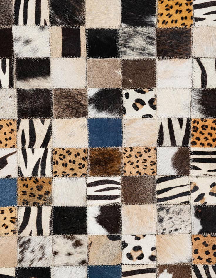 Detail image of 5' x 7' 10 Cowhide Leather Rug