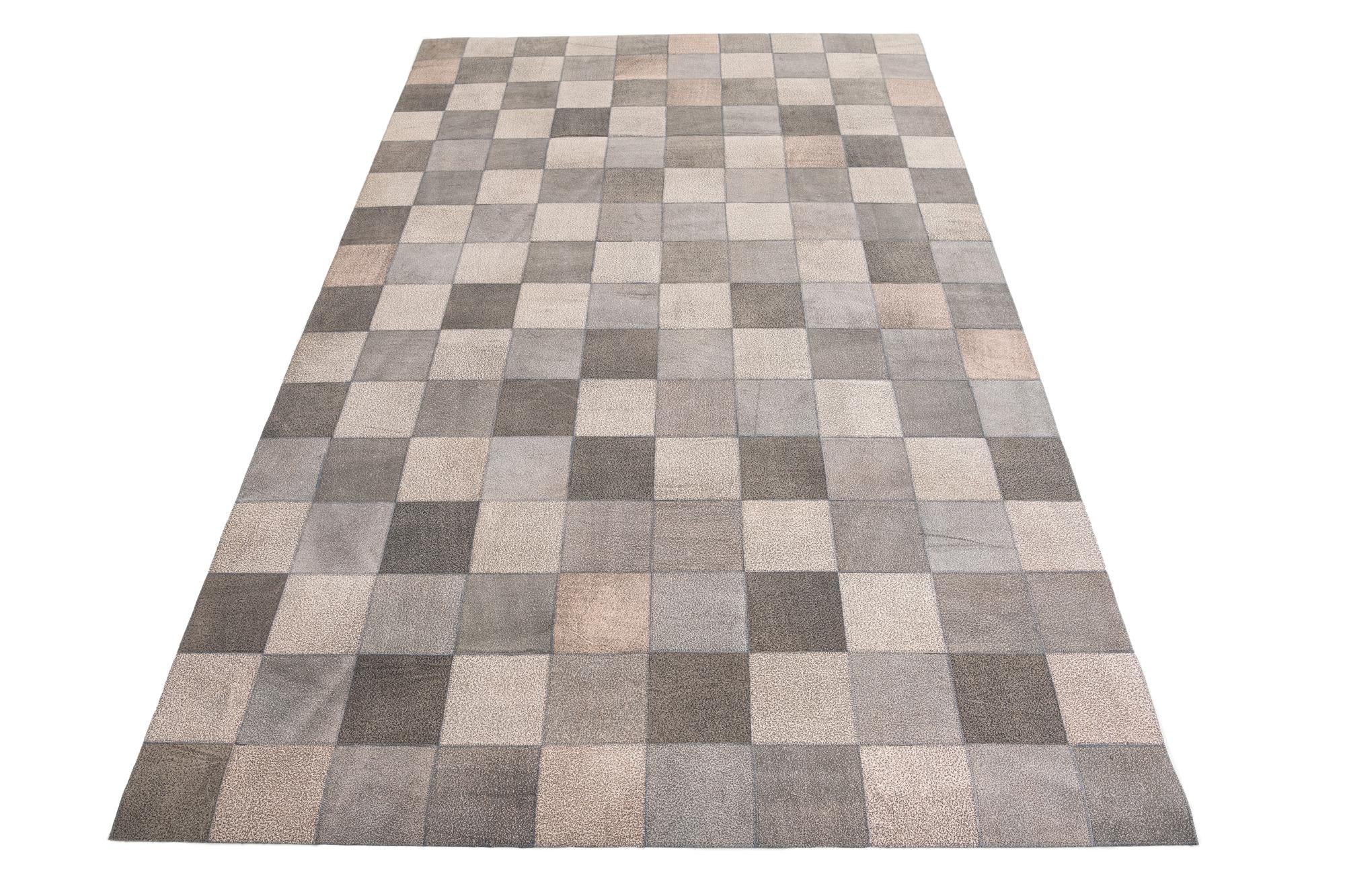 5' x 7' 9 Cowhide Leather Rug