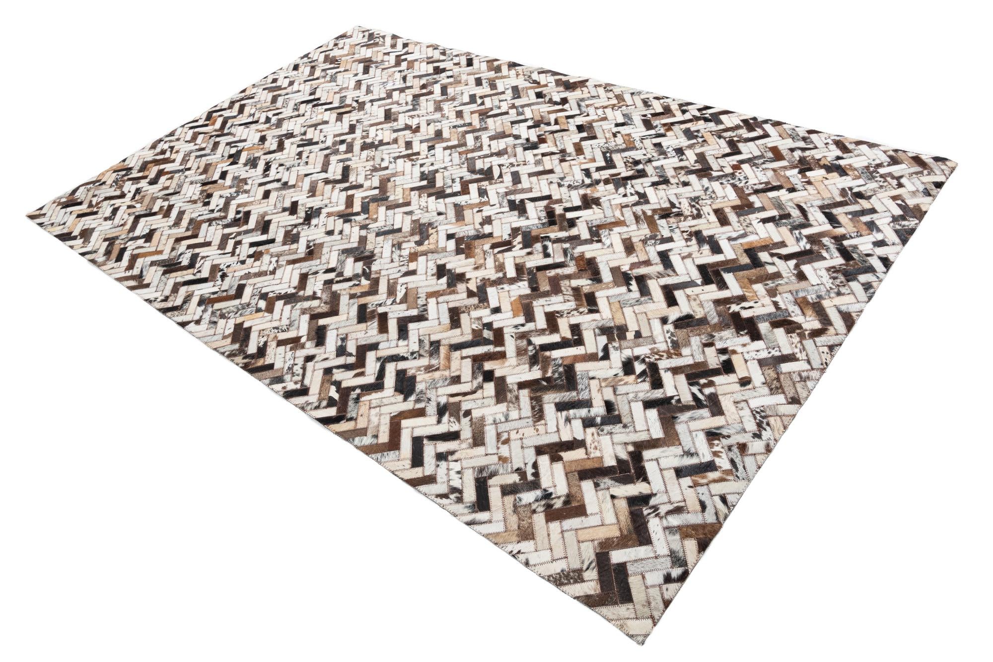 5' x 7' 10 Cowhide Leather Rug