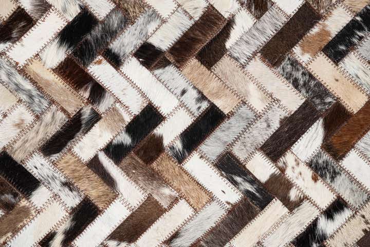5' x 7' 10 Cowhide Leather Rug