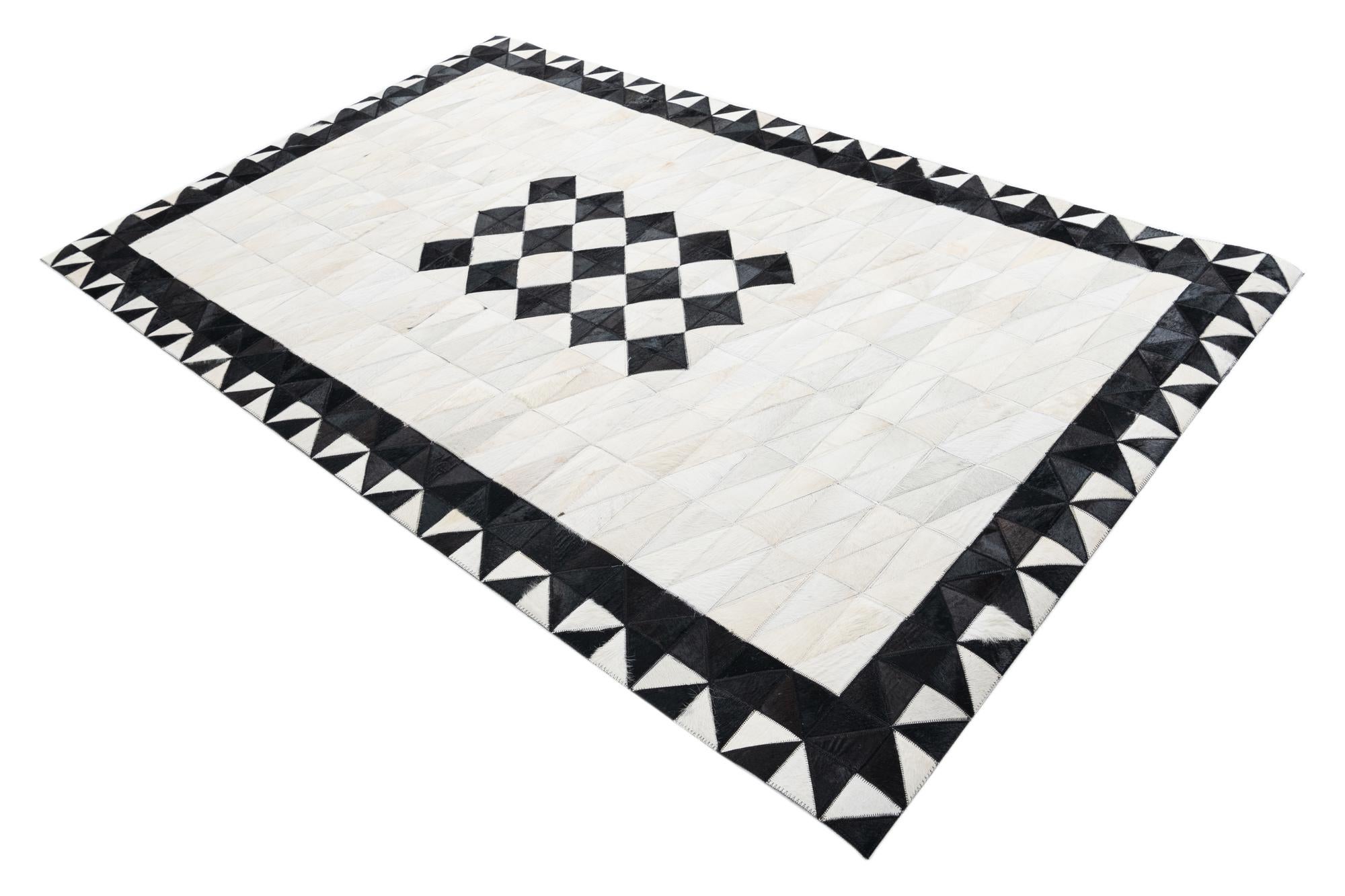 5' x 7' 10 Cowhide Leather Rug