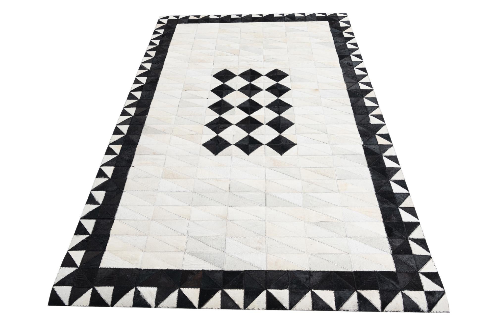 5' x 7' 10 Cowhide Leather Rug