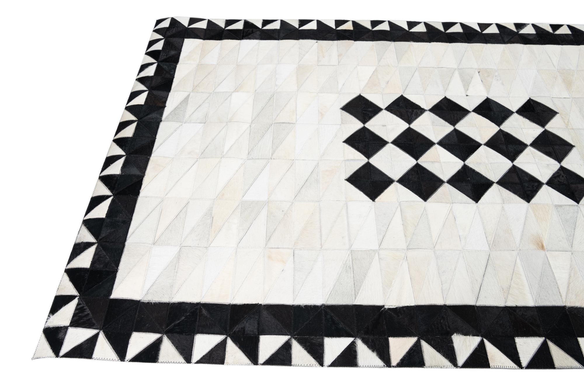 5' x 7' 10 Cowhide Leather Rug