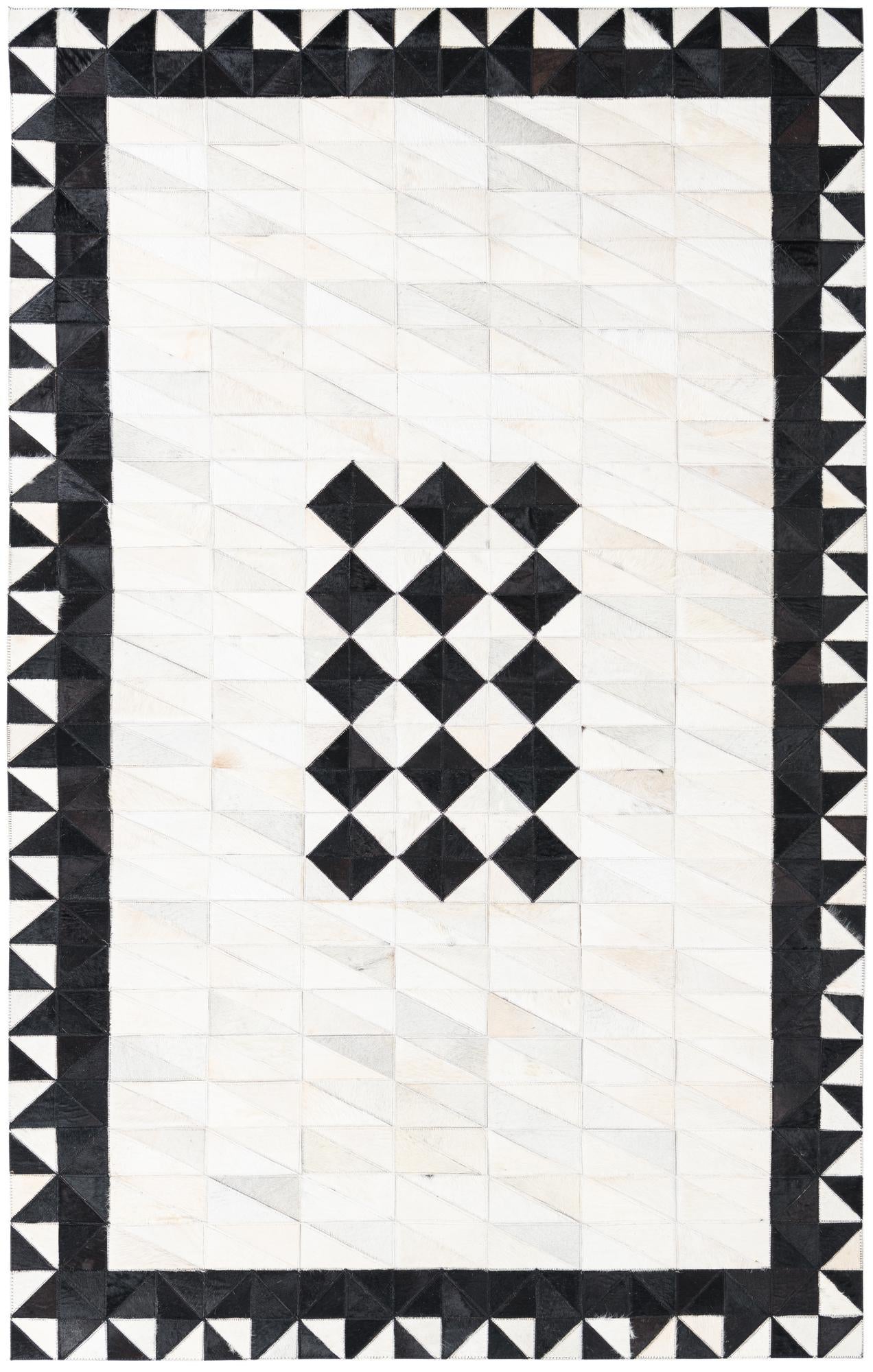 5' x 7' 10 Cowhide Leather Rug