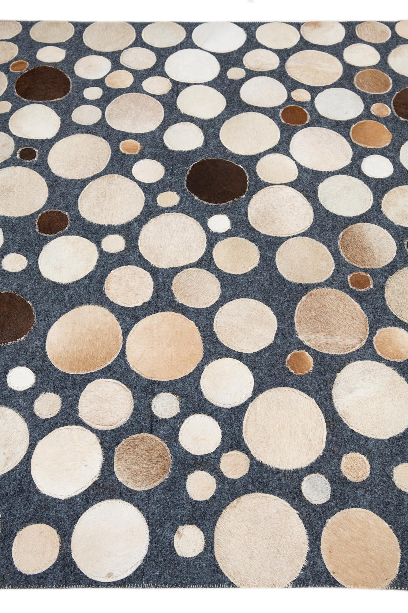 5' x 7' 10 Cowhide Leather Rug
