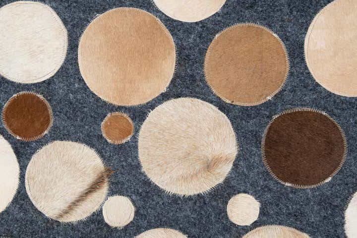 5' x 7' 10 Cowhide Leather Rug