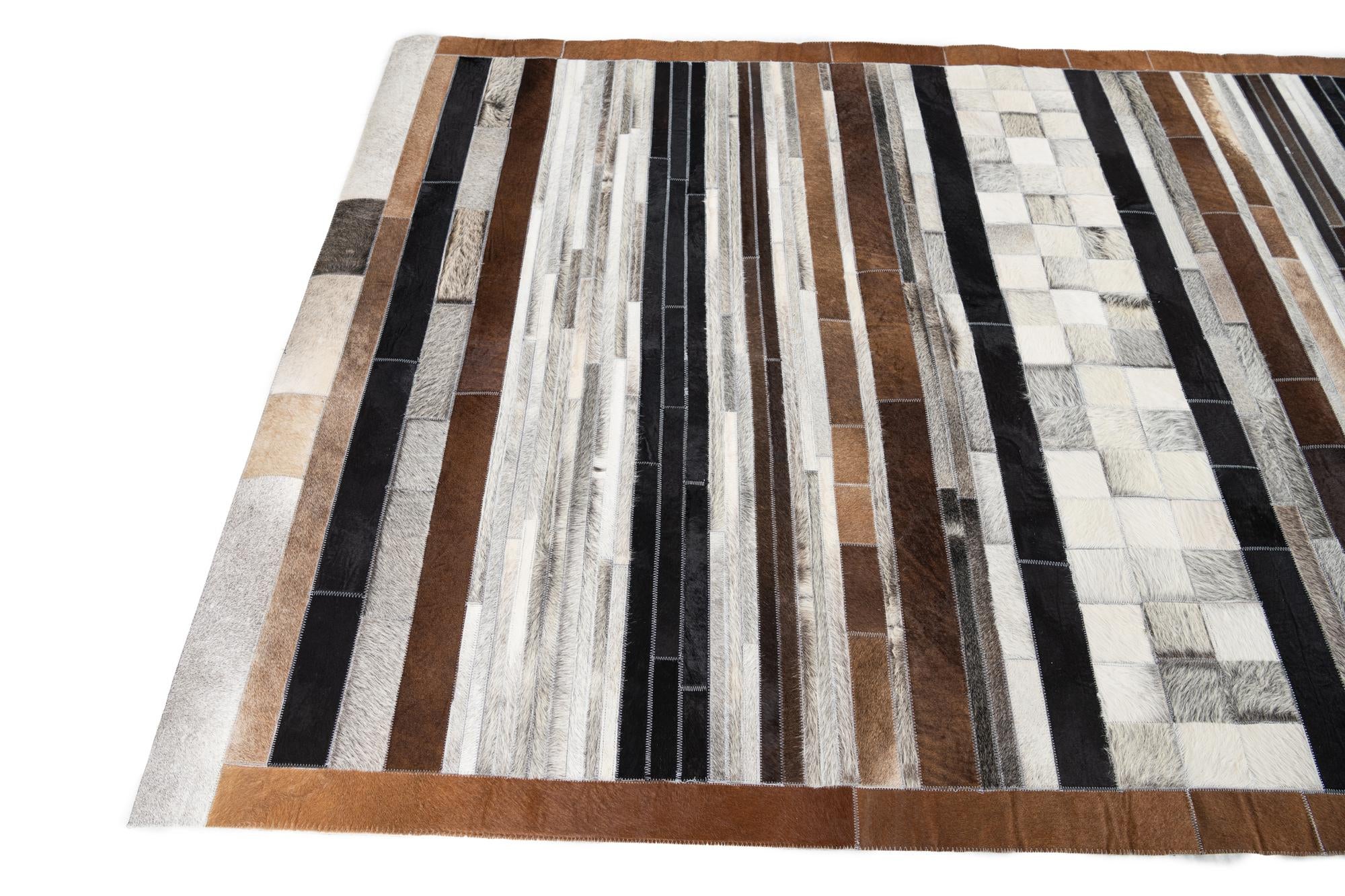 5' x 8' Cowhide Leather Rug