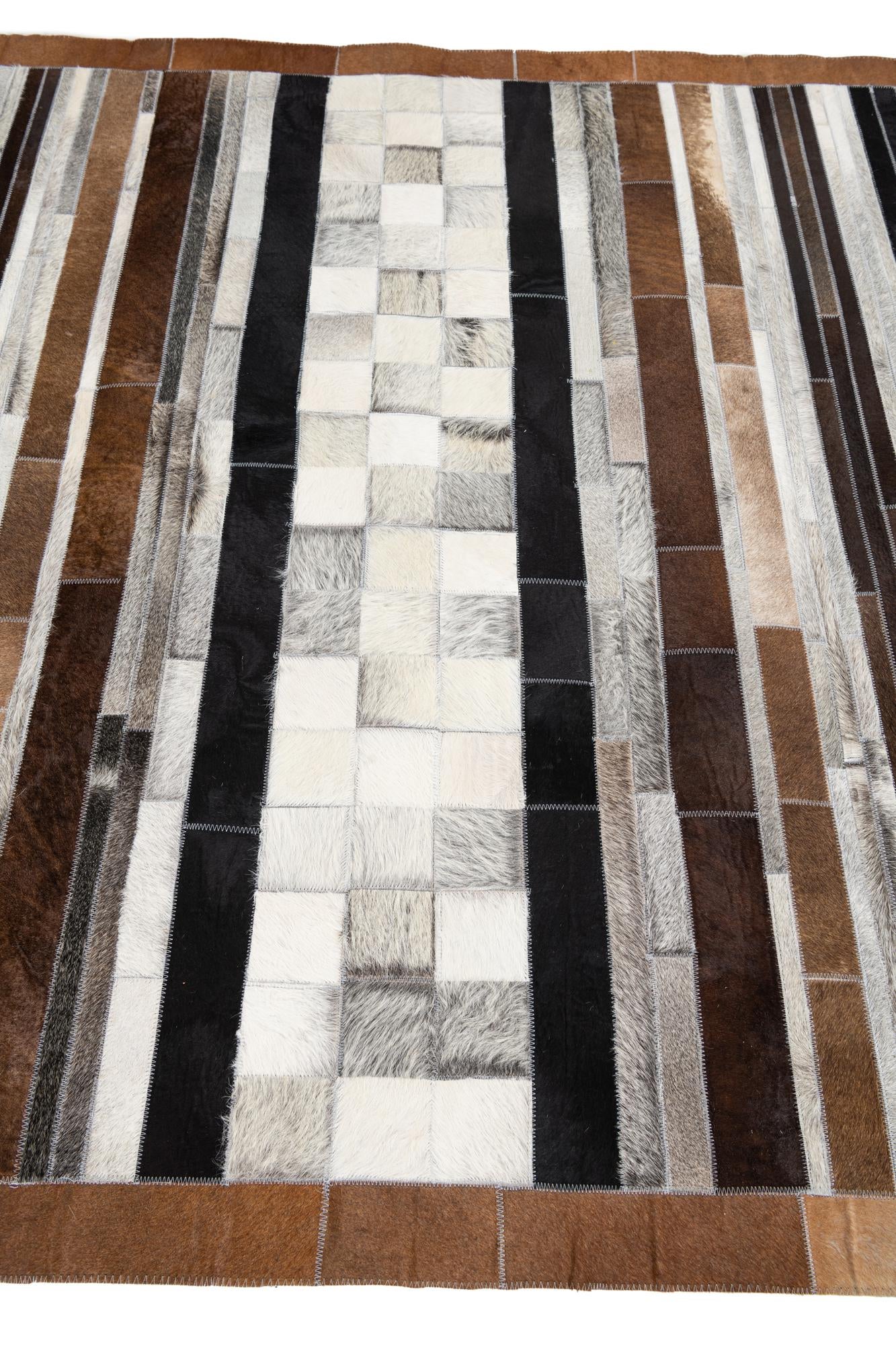 5' x 8' Cowhide Leather Rug