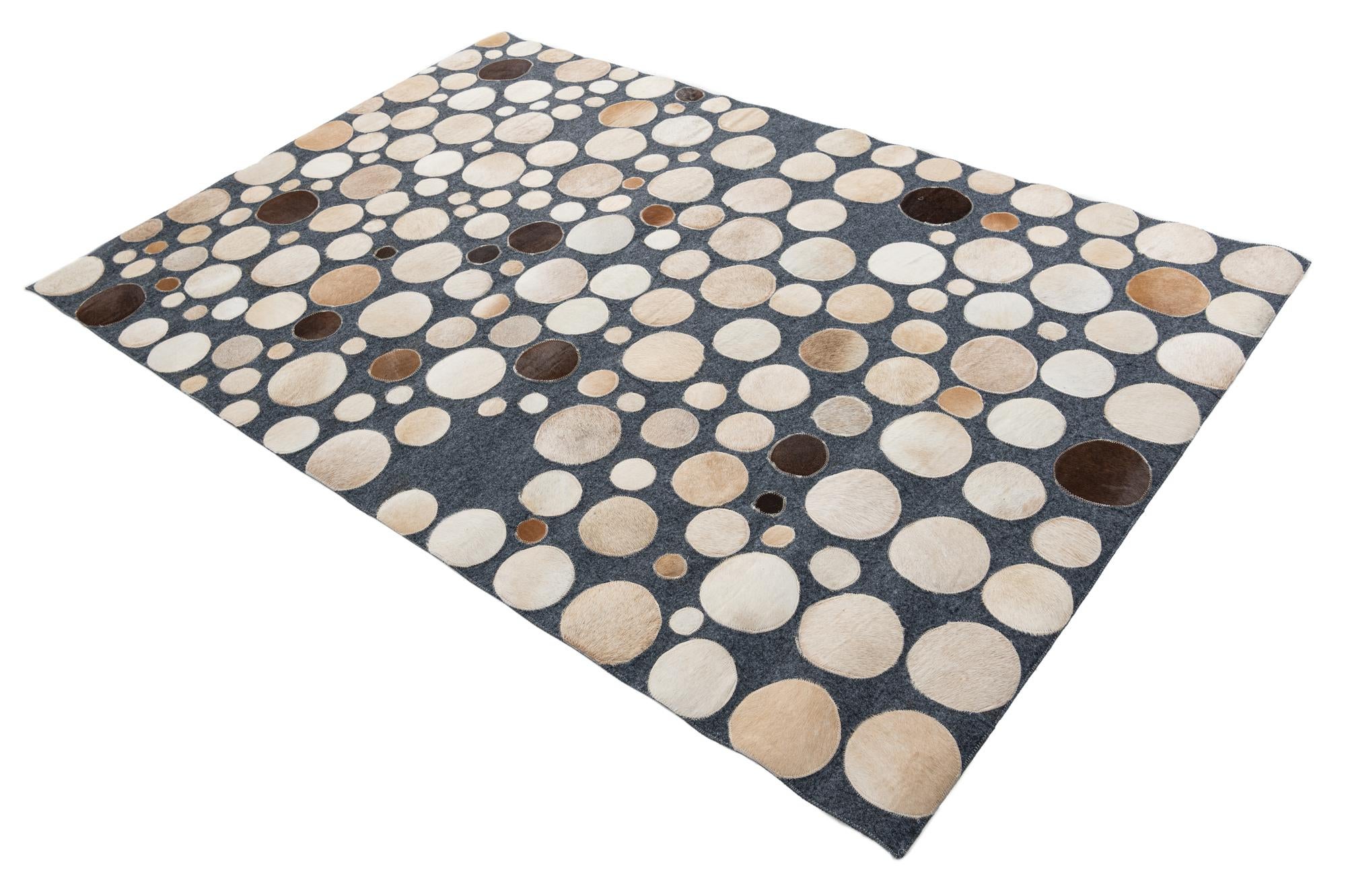 5' x 7' 5 Cowhide Leather Rug